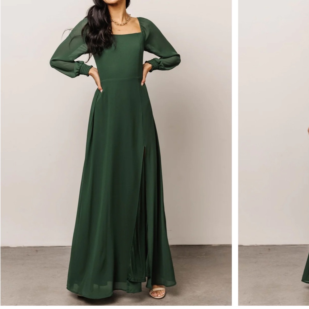Forest green maxi dress